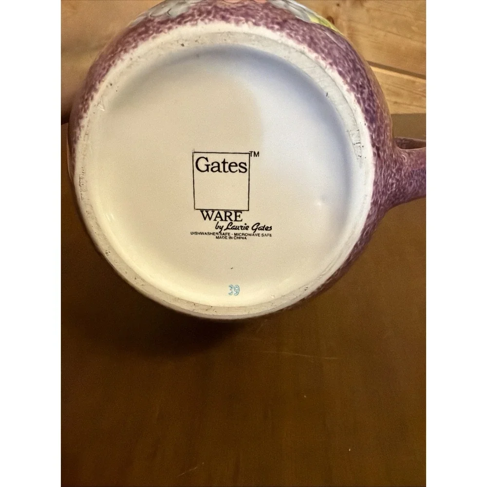 Gatesware By Laurie Gates Purple Pitcher Hydrangeas Microwave Safe
